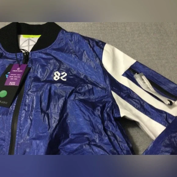 CREATE 2MRW MEN'S BOMBER JACKET CS9627 Blue/Wht - Picture 3 of 11